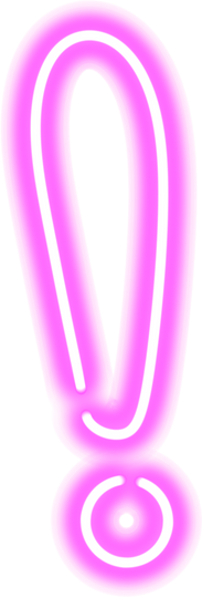 Exclamation mark pink neon
